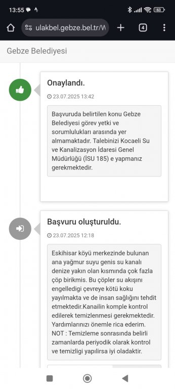 Eskihisarlı dereye periyodik kontrol istedi