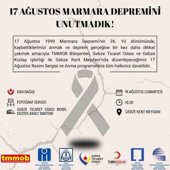 Gebze’de çok bileşenli 17 Ağustos anması