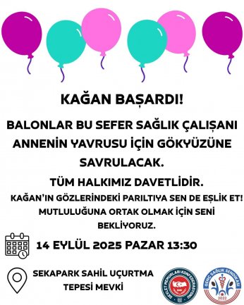 Kağan için umut balonları  gökyüzüne yükseliyor