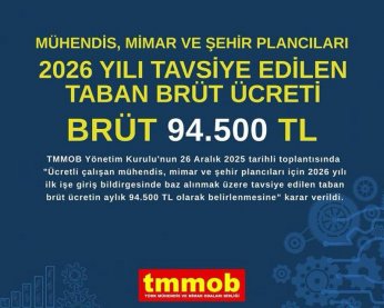 TMMOB 94 bin 500 lira önerdi
