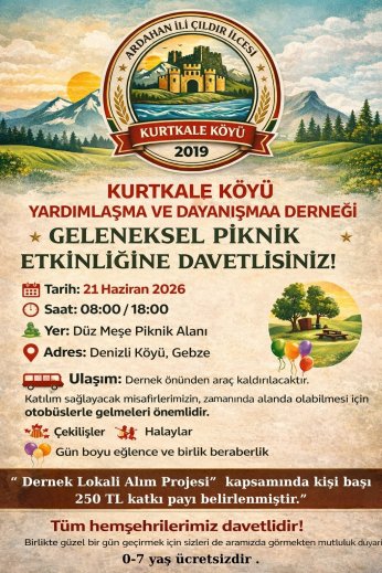 Çıldır, Kurtkaleliler piknikte buluşacak