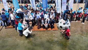 Bu yıl ilk kez Mersin Balığı da bırakıldı