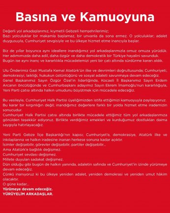 CHP Gebze’de yönetim düştü  Kılıçdaroğlu’na Kenan Çelik kaldı