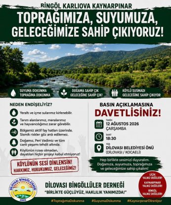 Bingöl’deki JES projesine gurbettekiler de karşı
