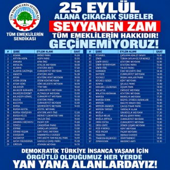 Emekliler seyyanen zam talebiyle meydanlarda
