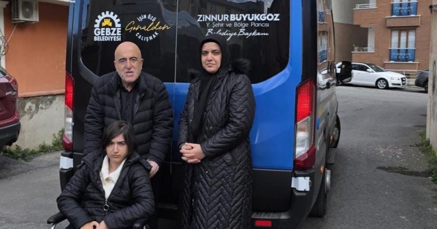 “Biricik”ini bindirip belediyeye teşekkür etti