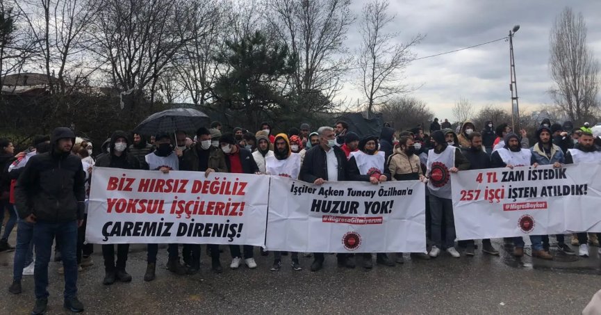 Migros depo işçileri için Gebze ayağa